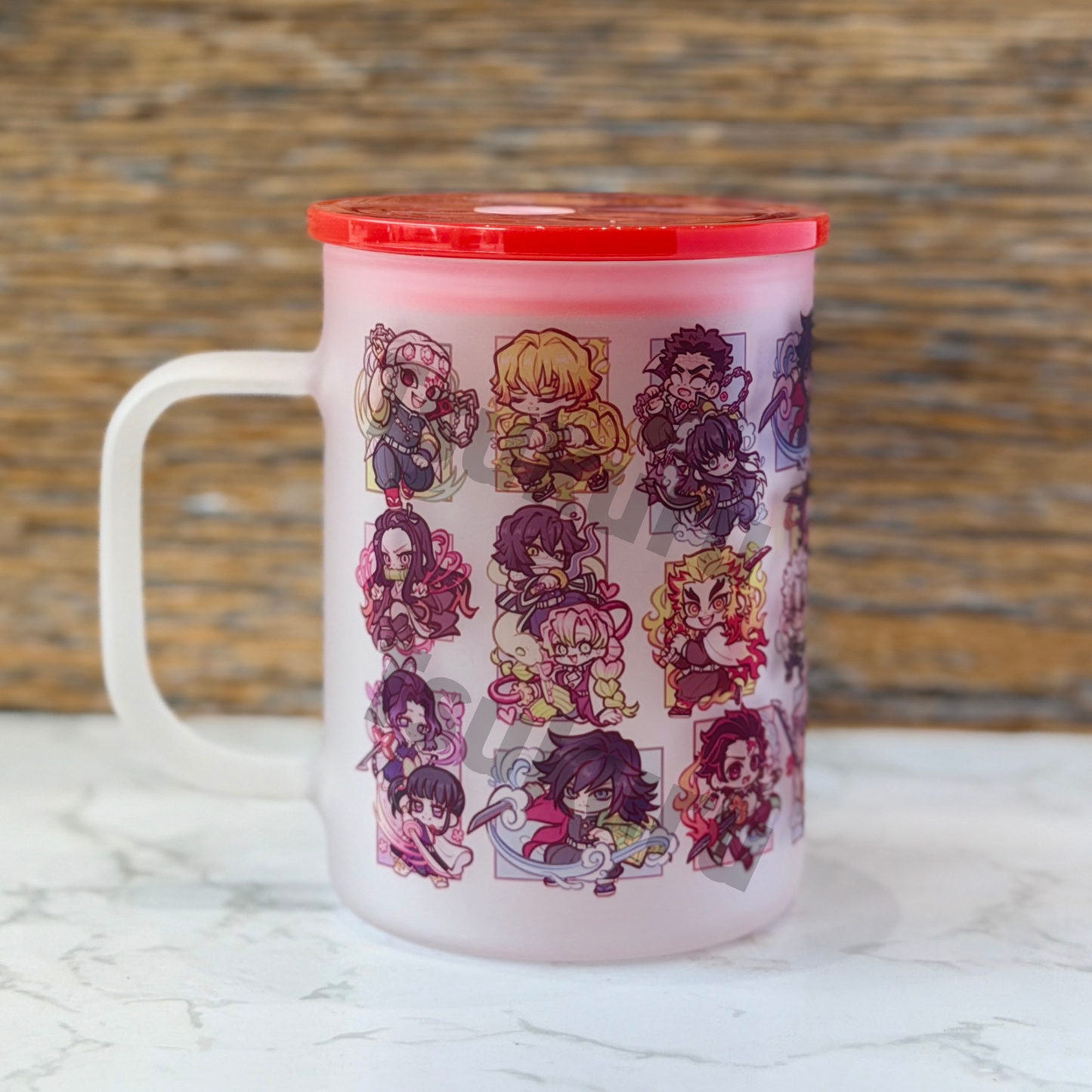 17oz Frosted Glass Mug - Slayers