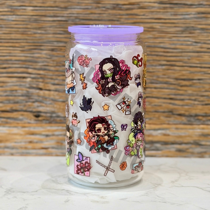 16oz Clear Glass Tumbler - Slayers (Double Sided)