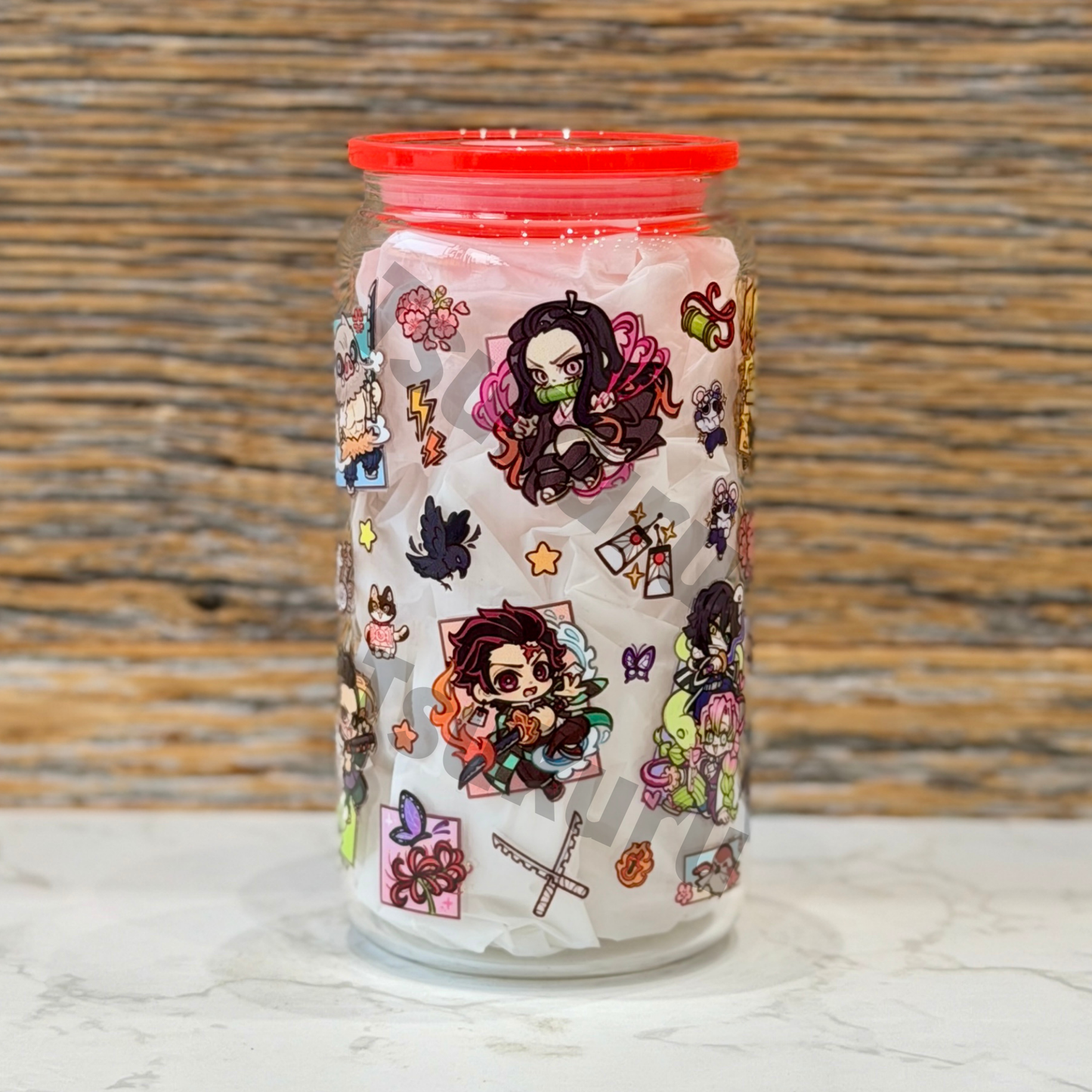 16oz Clear Glass Tumbler - Slayers (Double Sided)