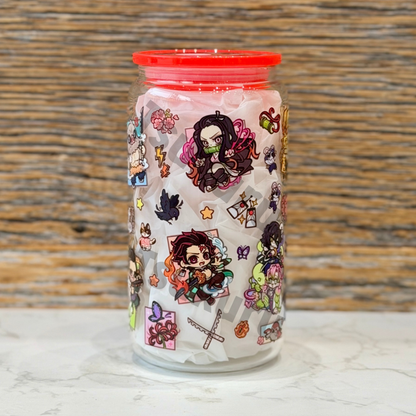 16oz Clear Glass Tumbler - Slayers (Double Sided)