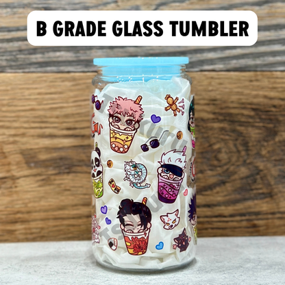 16oz Clear Glass Tumbler -  Sorcerers (Single Sided, B GRADE)