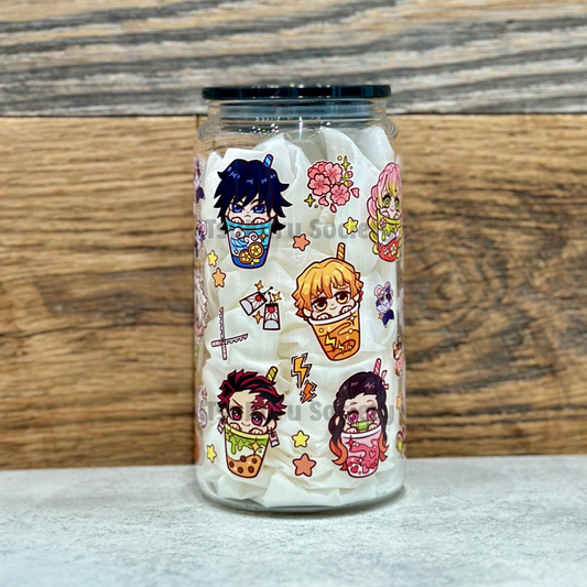 16oz Clear Glass Tumbler - Boba Slayers (Double Sided)