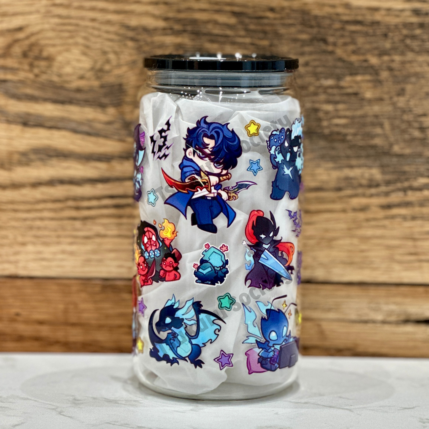 16oz Clear Glass Tumbler - SL (Double Sided)