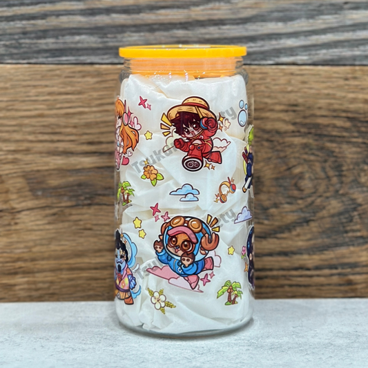 16oz Clear Glass Tumbler - Pirates (Double Sided)