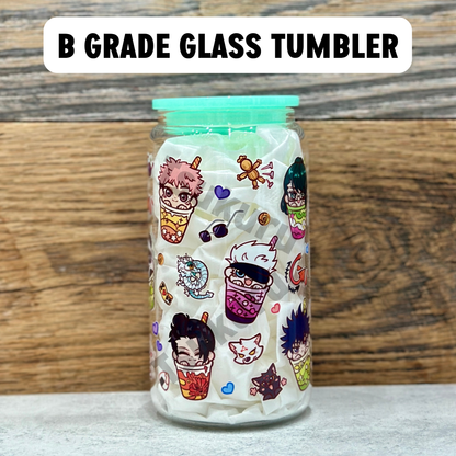 16oz Clear Glass Tumbler -  Sorcerers (Single Sided, B GRADE)