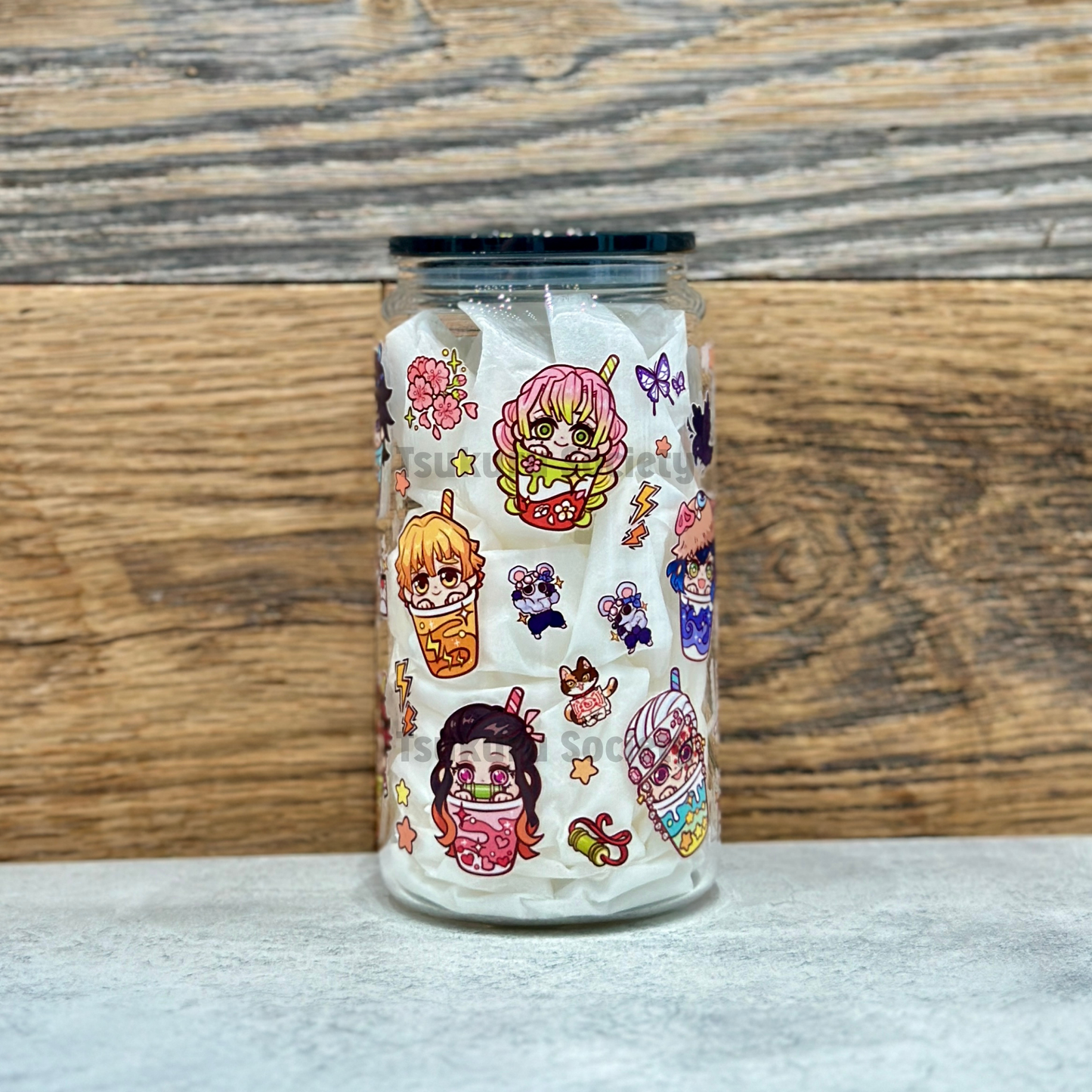 16oz Clear Glass Tumbler - Boba Slayers (Double Sided)