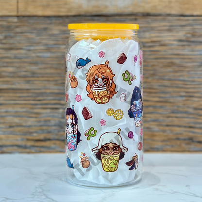 16oz Clear Glass Tumbler - Pirates