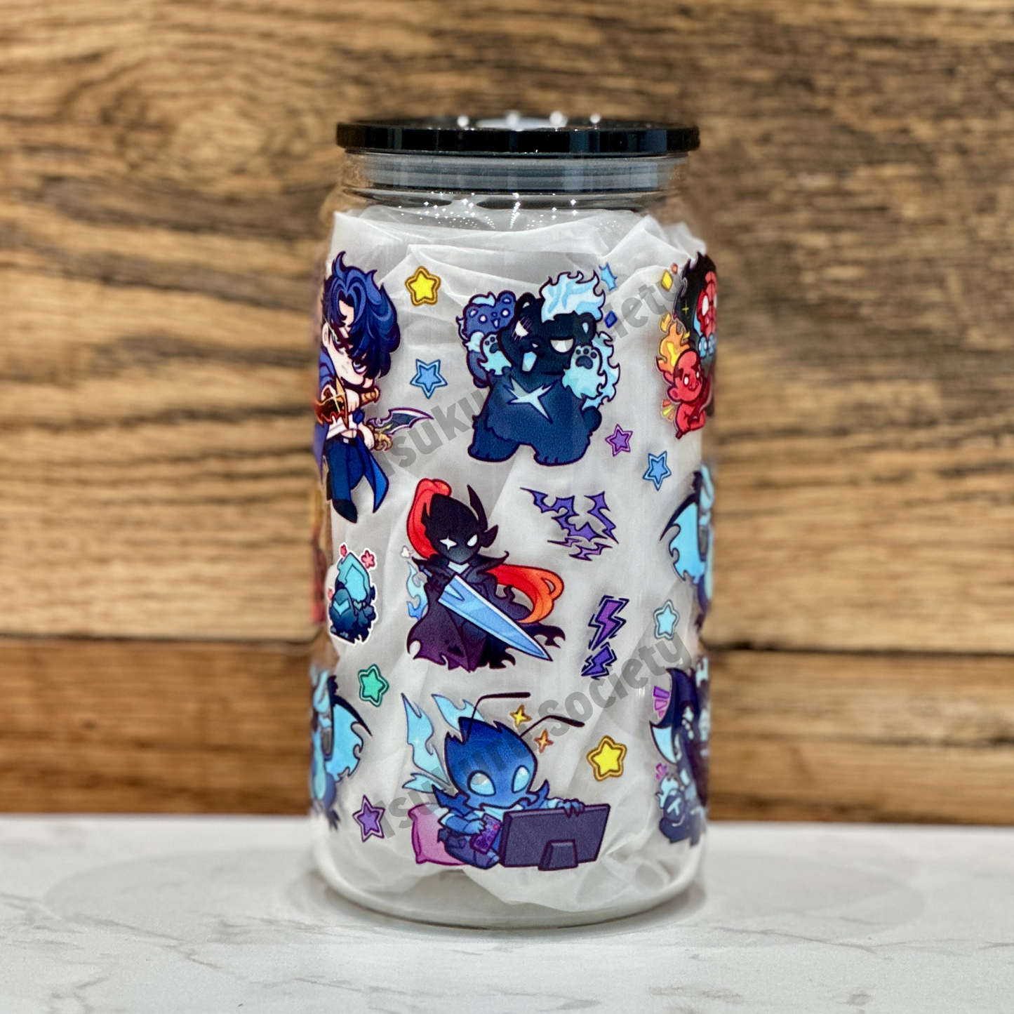 16oz Clear Glass Tumbler - SL (Double Sided)