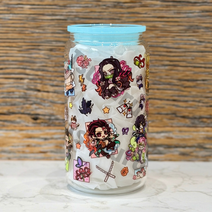 16oz Clear Glass Tumbler - Slayers (Double Sided)