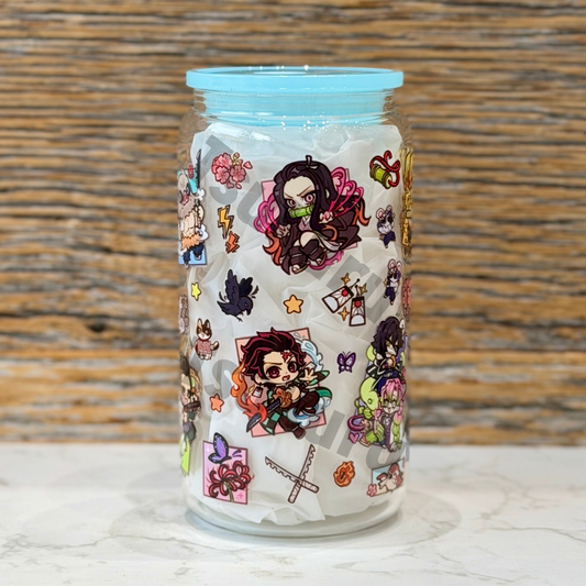 16oz Clear Glass Tumbler - Slayers (Double Sided)