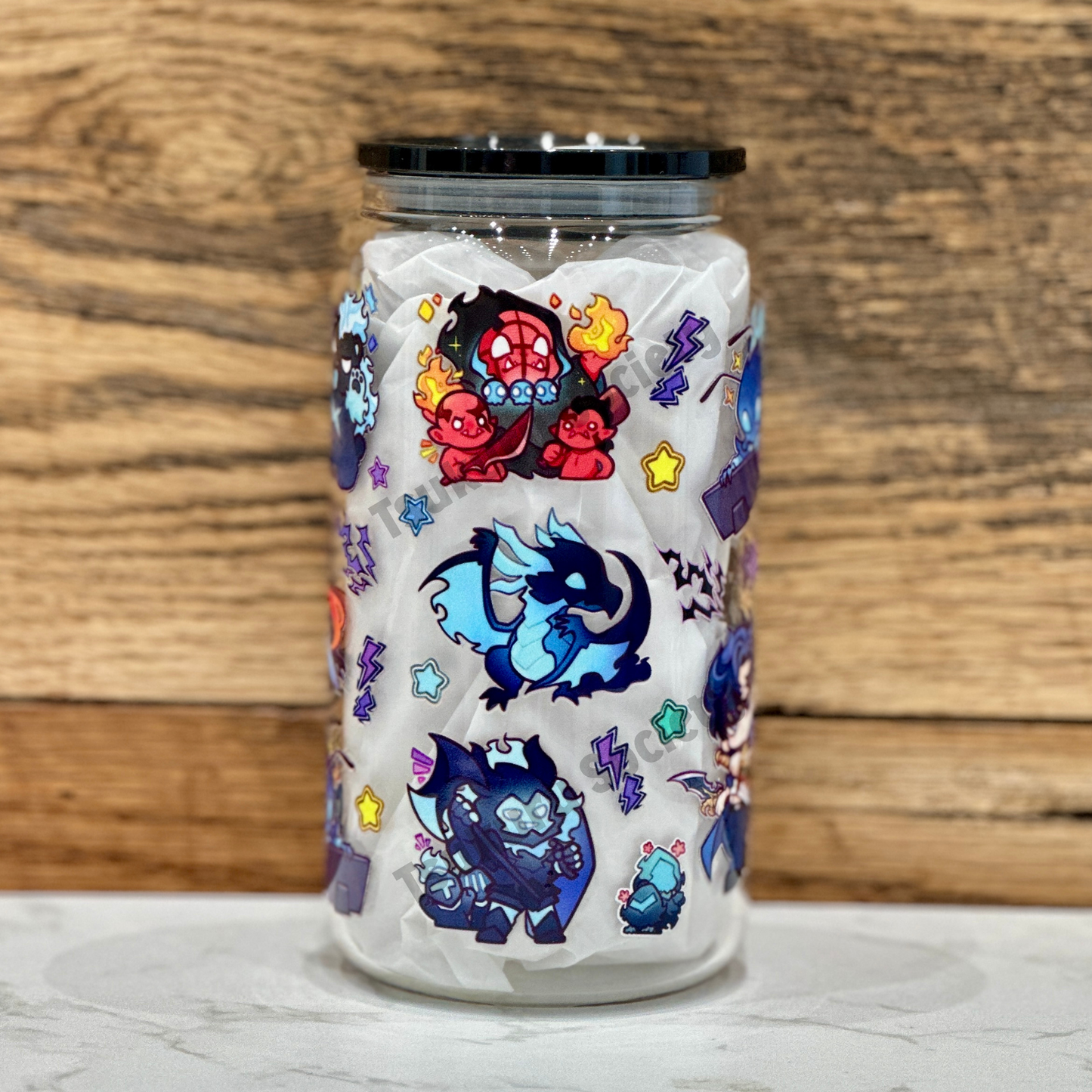 16oz Clear Glass Tumbler - SL (Double Sided)