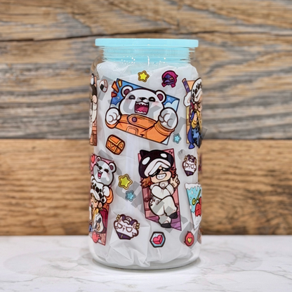 16oz Clear Glass Tumbler - Pirates Panel (Double Sided)