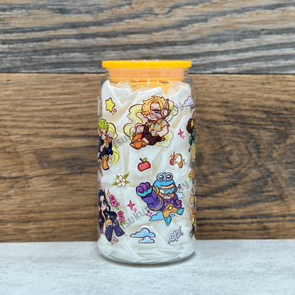 16oz Clear Glass Tumbler - Pirates (Double Sided)