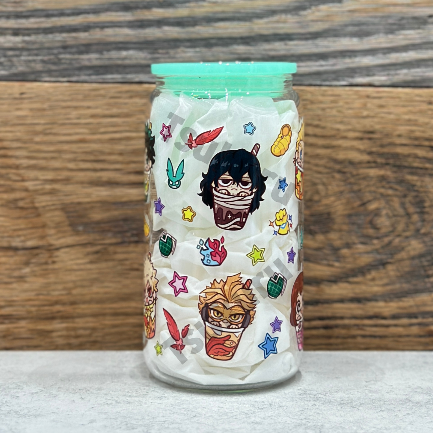 16oz Clear Glass Tumbler - Heroes (Double Sided)