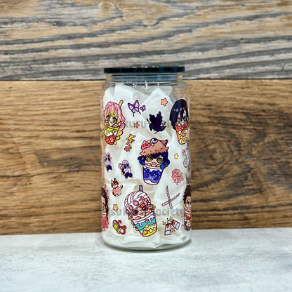 16oz Clear Glass Tumbler - Boba Slayers (Double Sided)