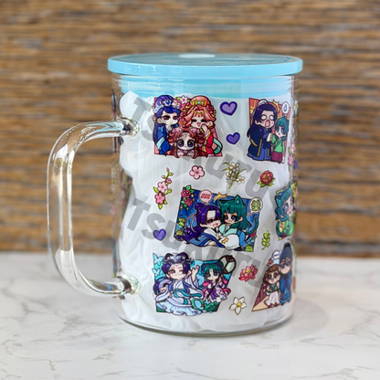 17oz Glass Mug - AD Panels V2 (Double Sided)