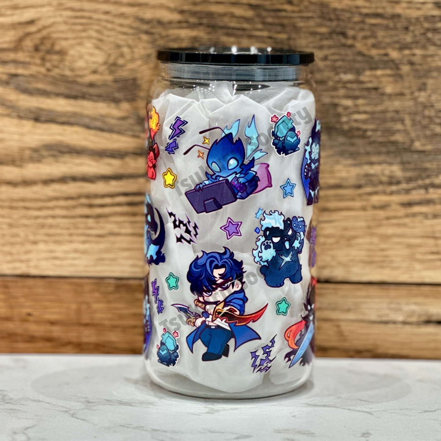 16oz Clear Glass Tumbler - SL (Double Sided)