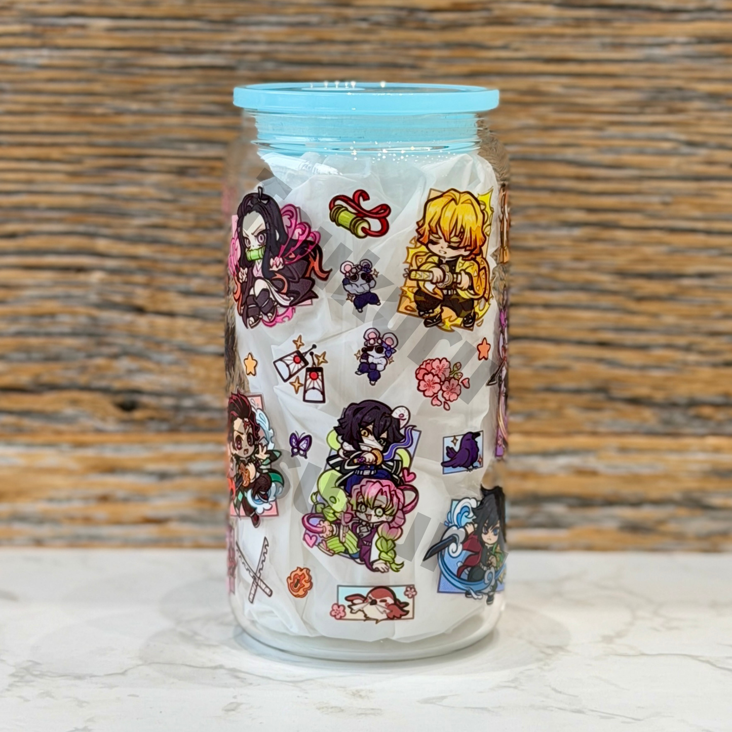 16oz Clear Glass Tumbler - Slayers (Double Sided)