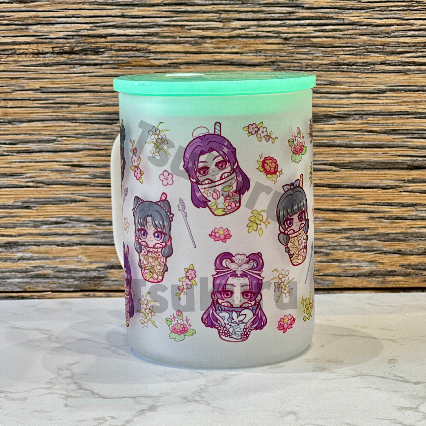 17oz Frosted Glass Mug - Boba AD