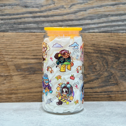 16oz Clear Glass Tumbler - Pirates (Double Sided)