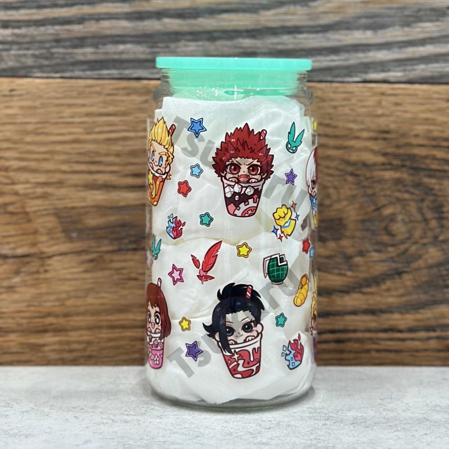 16oz Clear Glass Tumbler - Heroes (Double Sided)