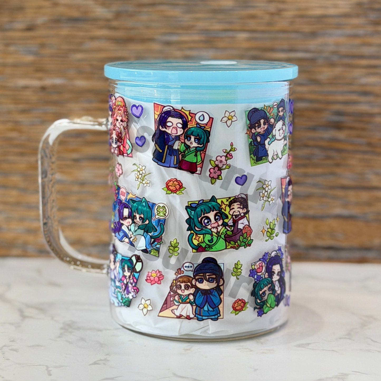 17oz Glass Mug - AD Panels V2 (Double Sided)