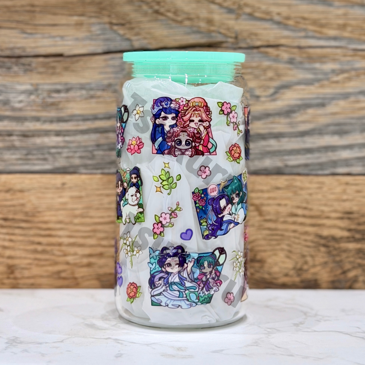 16oz Clear Glass Tumbler - TAD V2 (Double Sided)