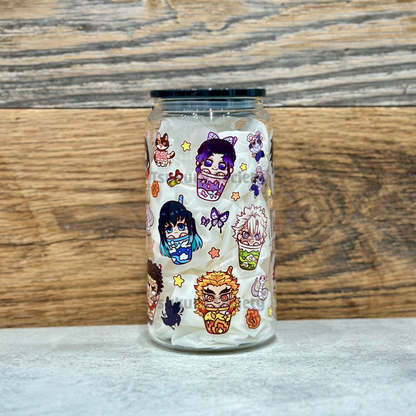 16oz Clear Glass Tumbler - Boba Slayers (Double Sided)