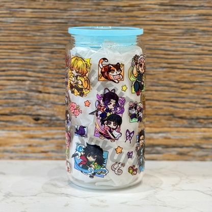 16oz Clear Glass Tumbler - Slayers (Double Sided)