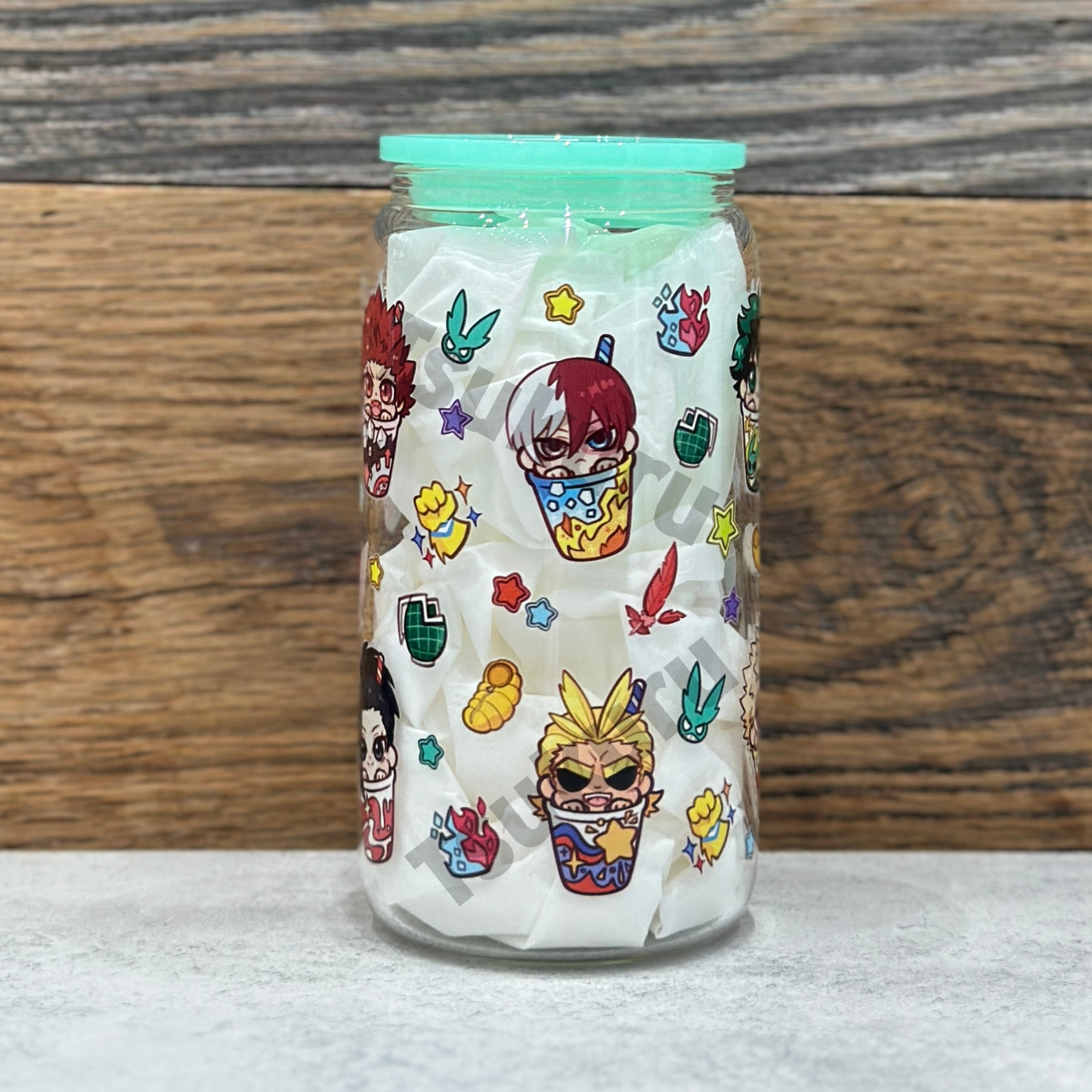 16oz Clear Glass Tumbler - Heroes (Double Sided)