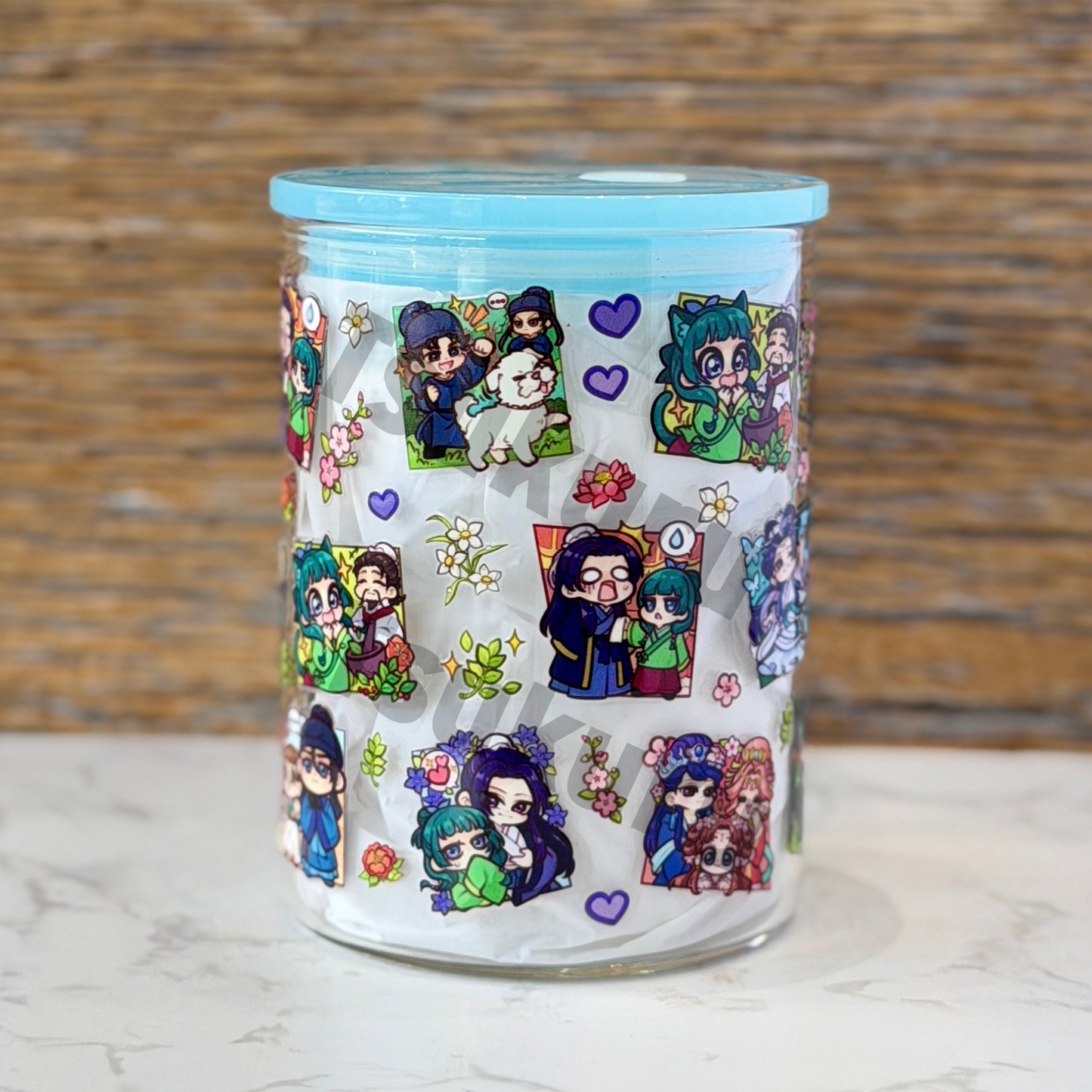 17oz Glass Mug - AD Panels V2 (Double Sided)