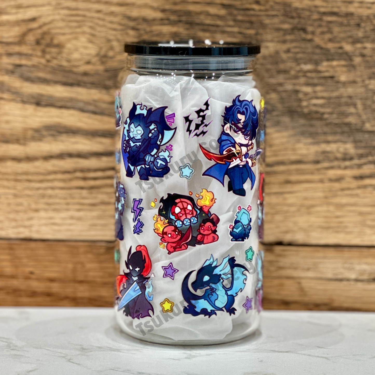 16oz Clear Glass Tumbler - SL (Double Sided)