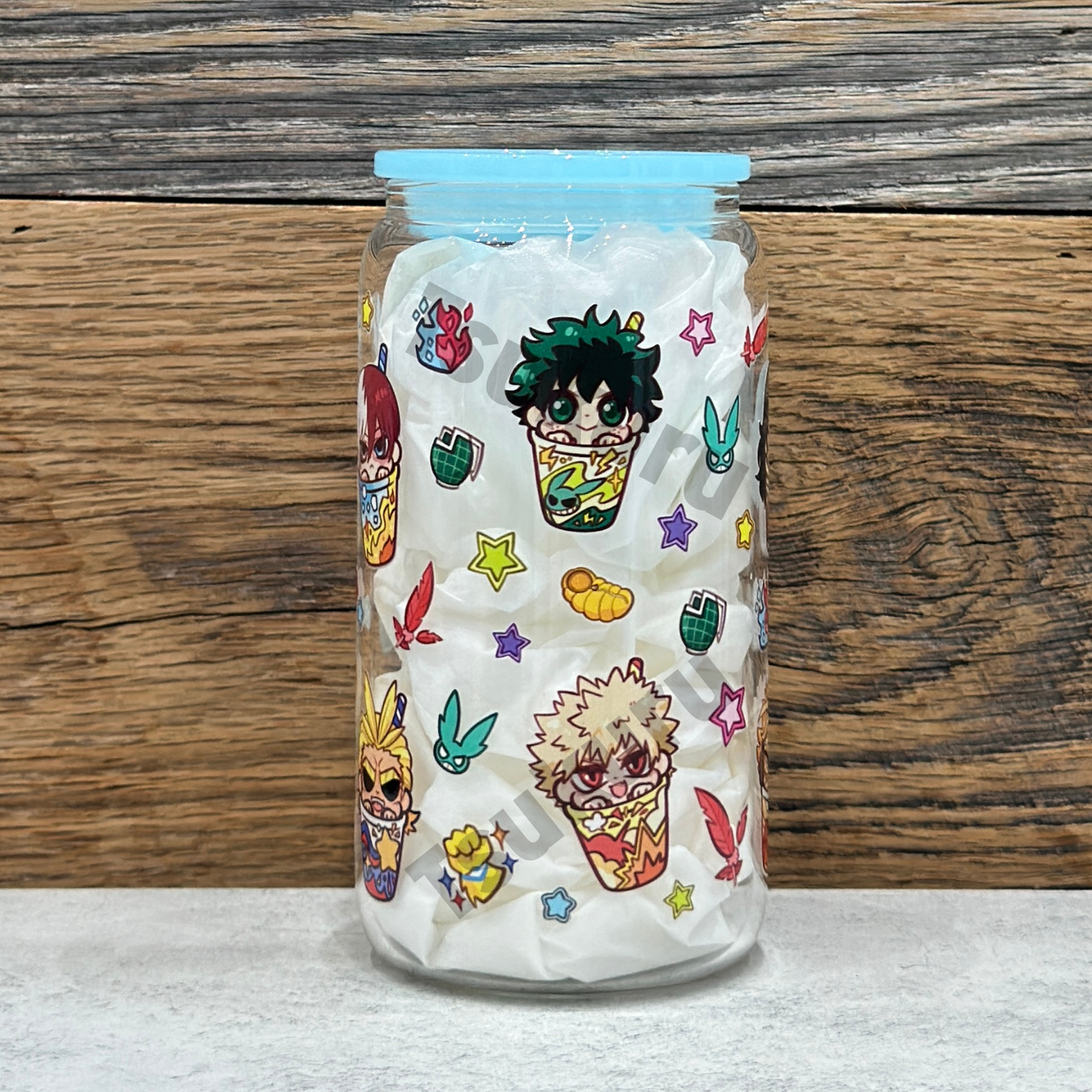 16oz Clear Glass Tumbler - Heroes (Double Sided)