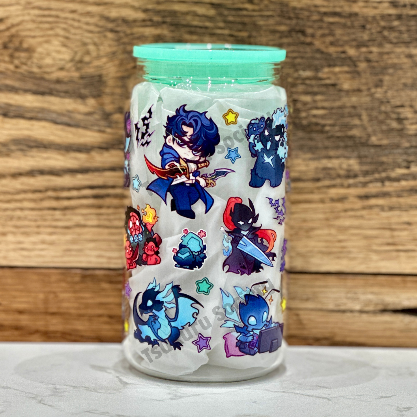16oz Clear Glass Tumbler - SL (Double Sided)
