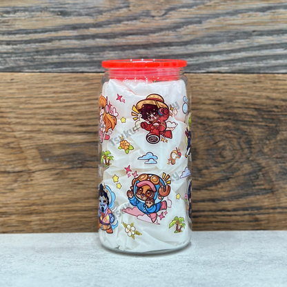 16oz Clear Glass Tumbler - Pirates (Double Sided)