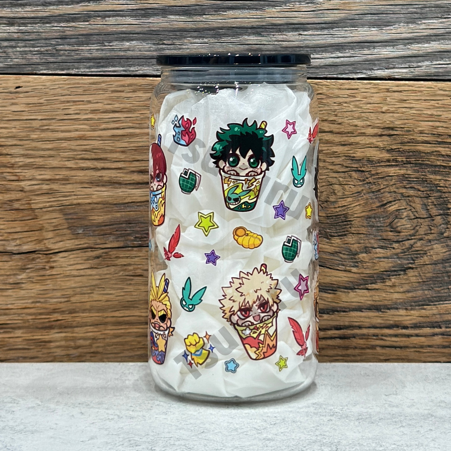 16oz Clear Glass Tumbler - Heroes (Double Sided)