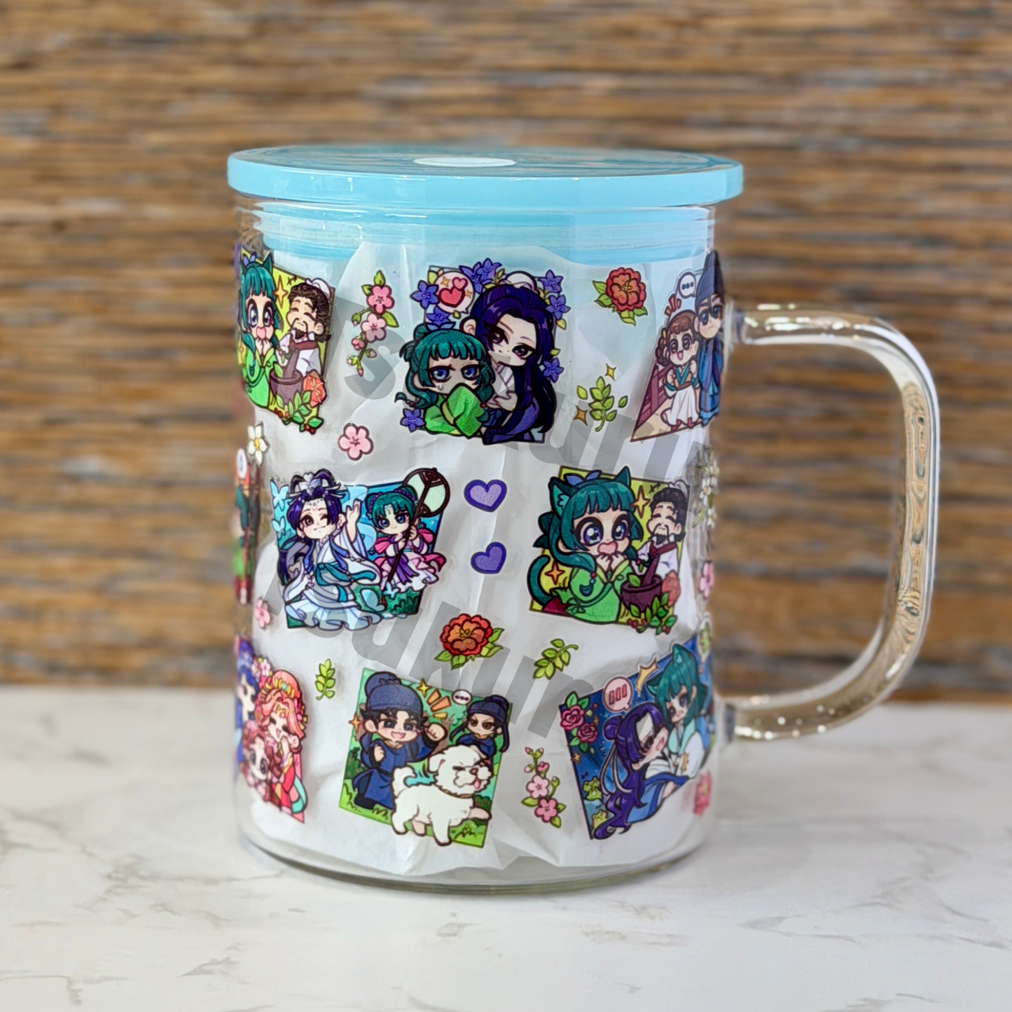 17oz Glass Mug - AD Panels V2 (Double Sided)