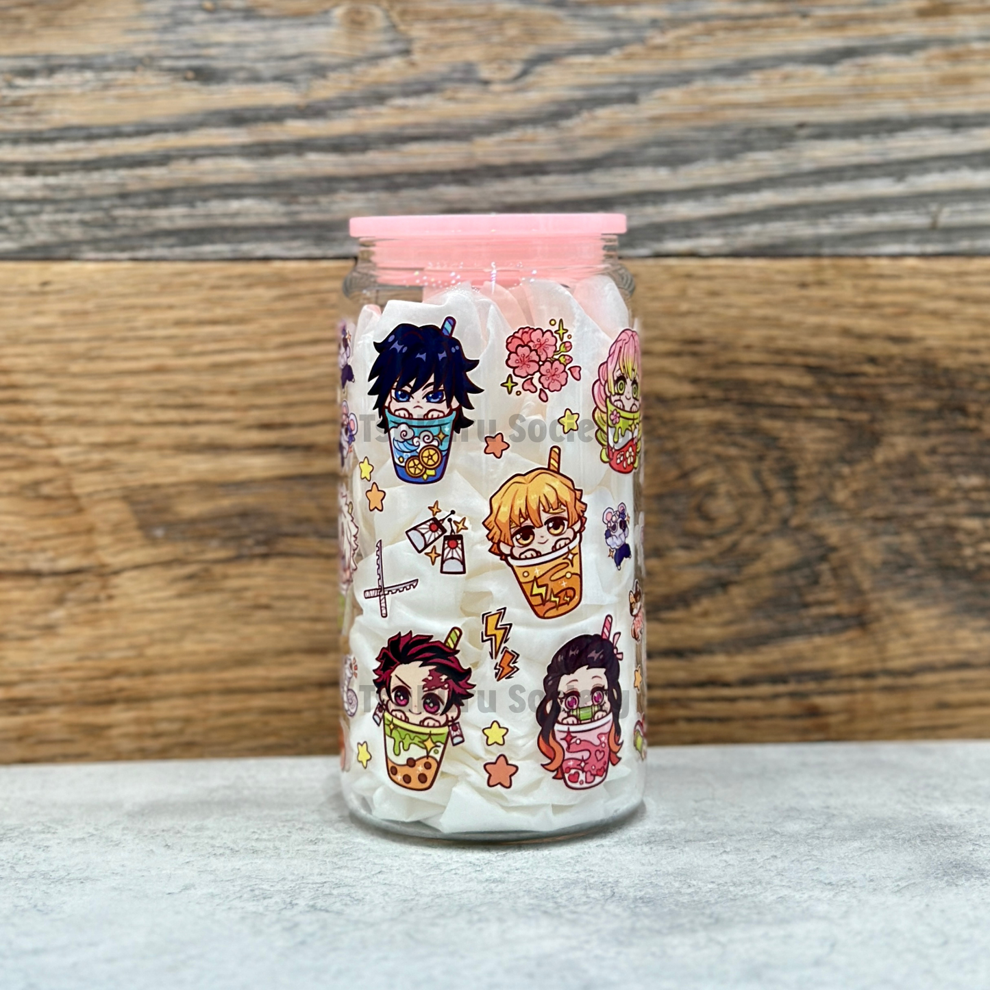 16oz Clear Glass Tumbler - Boba Slayers (Double Sided)