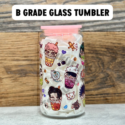 16oz Clear Glass Tumbler -  Sorcerers (Single Sided, B GRADE)