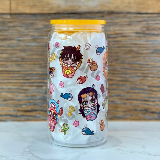 16oz Clear Glass Tumbler - Pirates