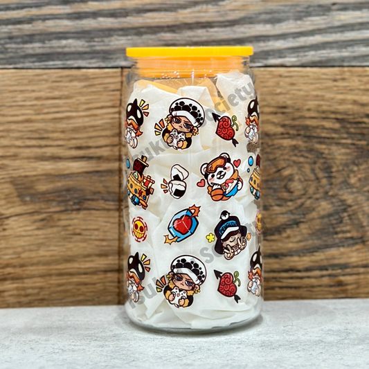 16oz Clear Glass Tumbler - Pirates (Double Sided)
