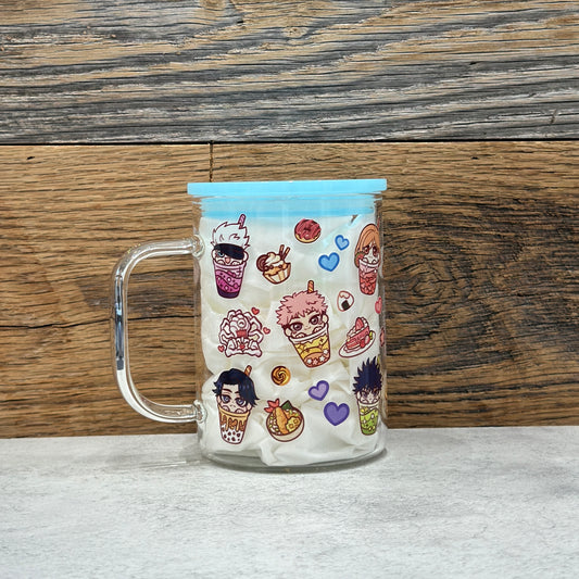 17oz Glass Mug - Kawaii Food