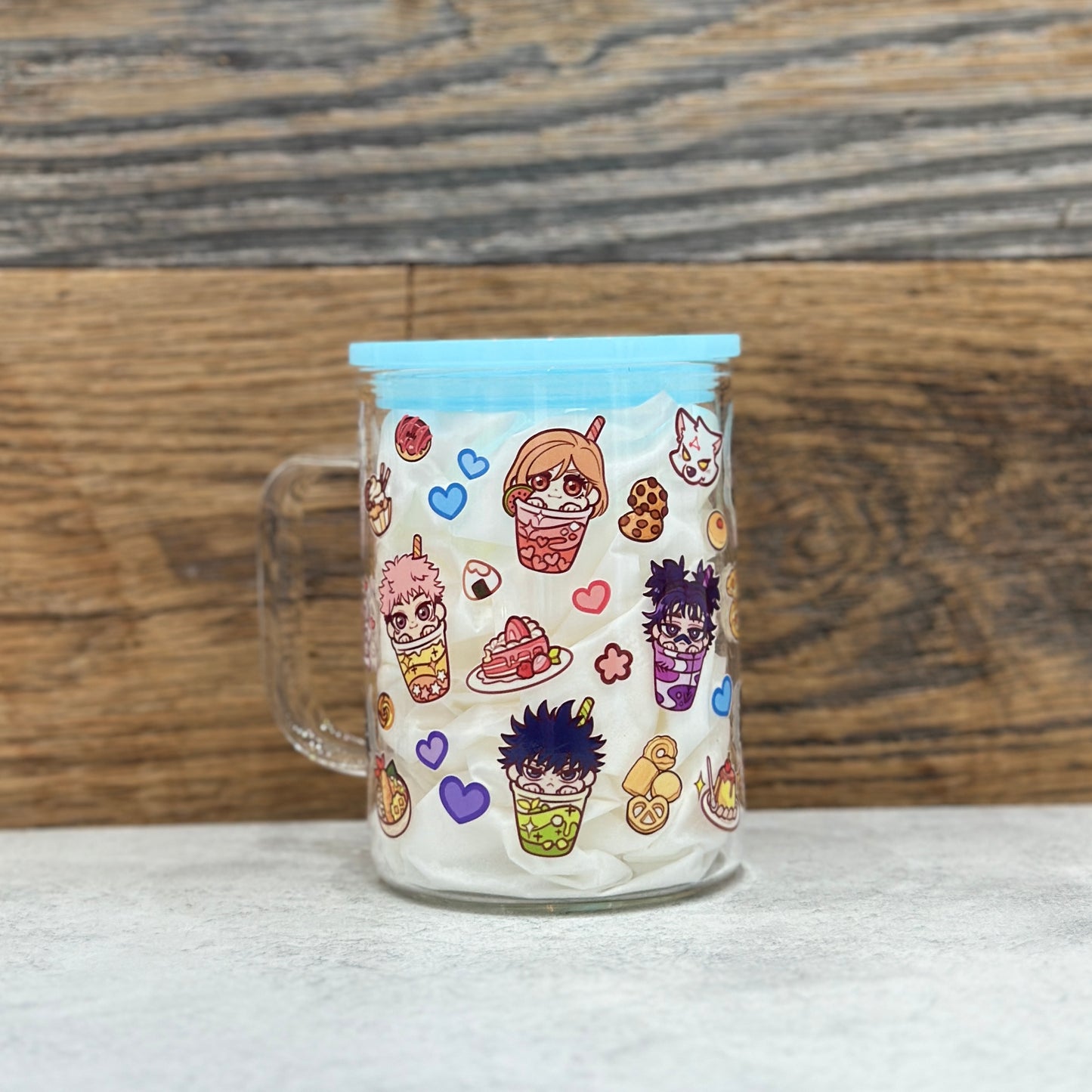 17oz Glass Mug - Kawaii Food