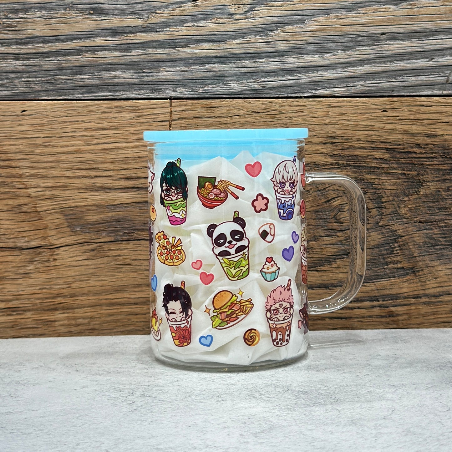 17oz Glass Mug - Kawaii Food