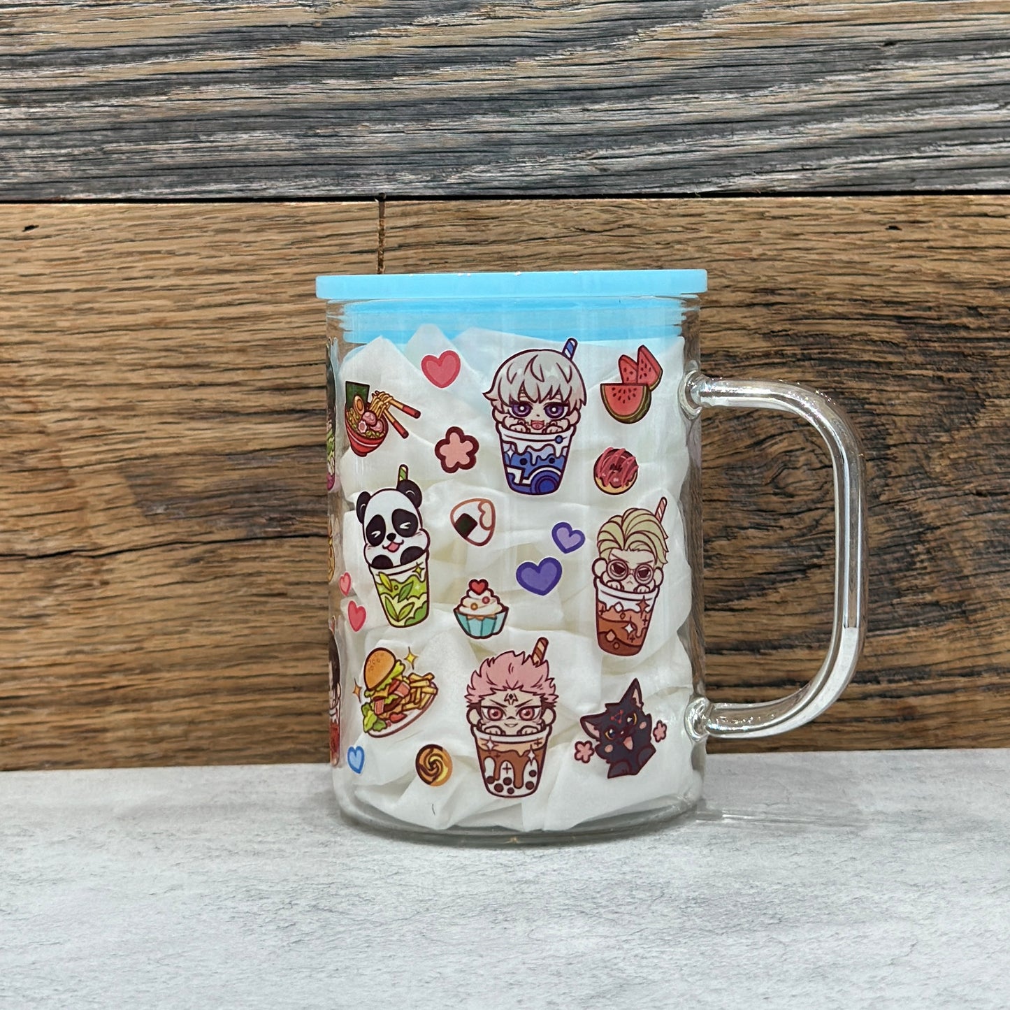 17oz Glass Mug - Kawaii Food