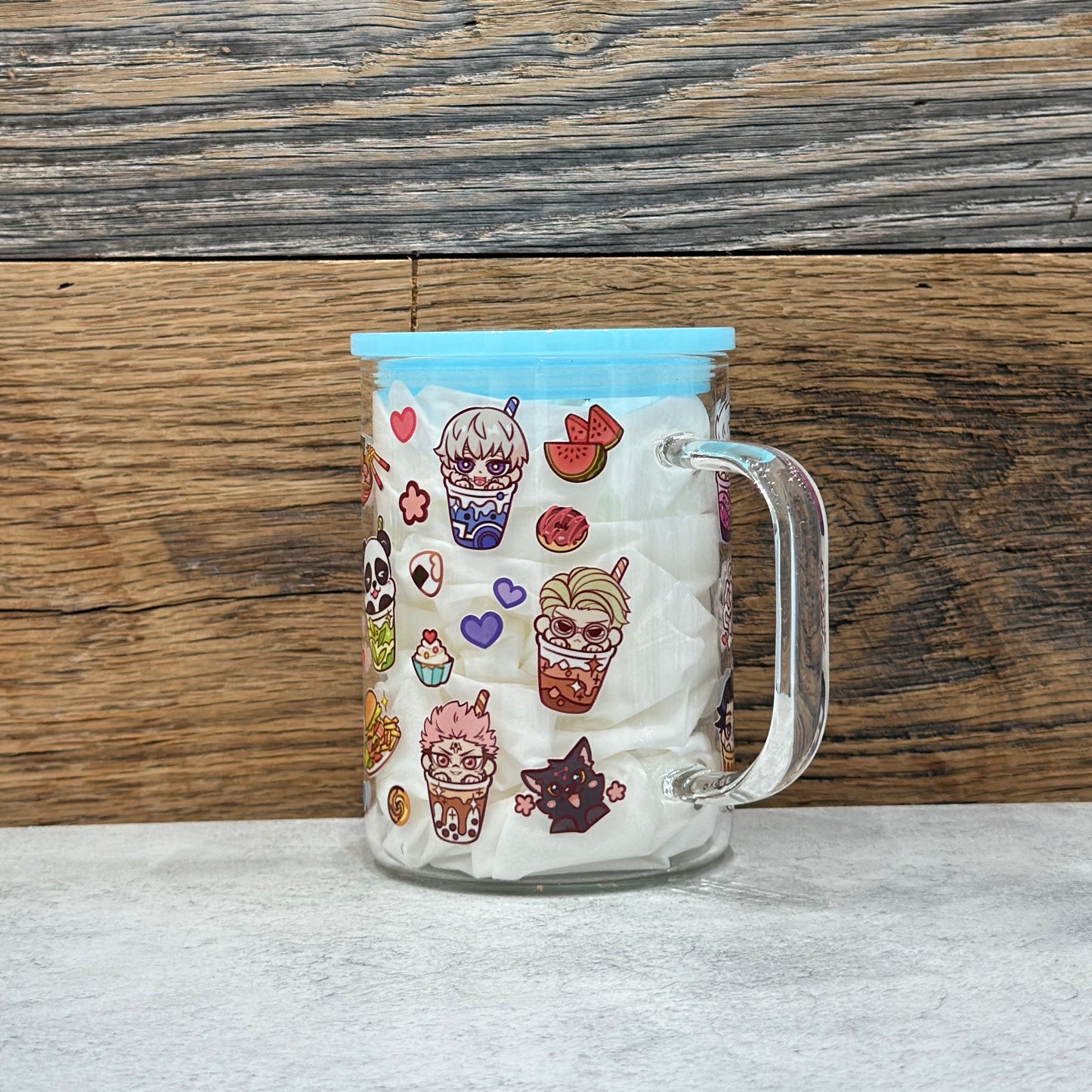 17oz Glass Mug - Kawaii Food