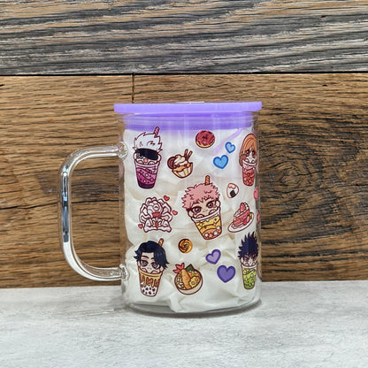 17oz Glass Mug - Kawaii Food