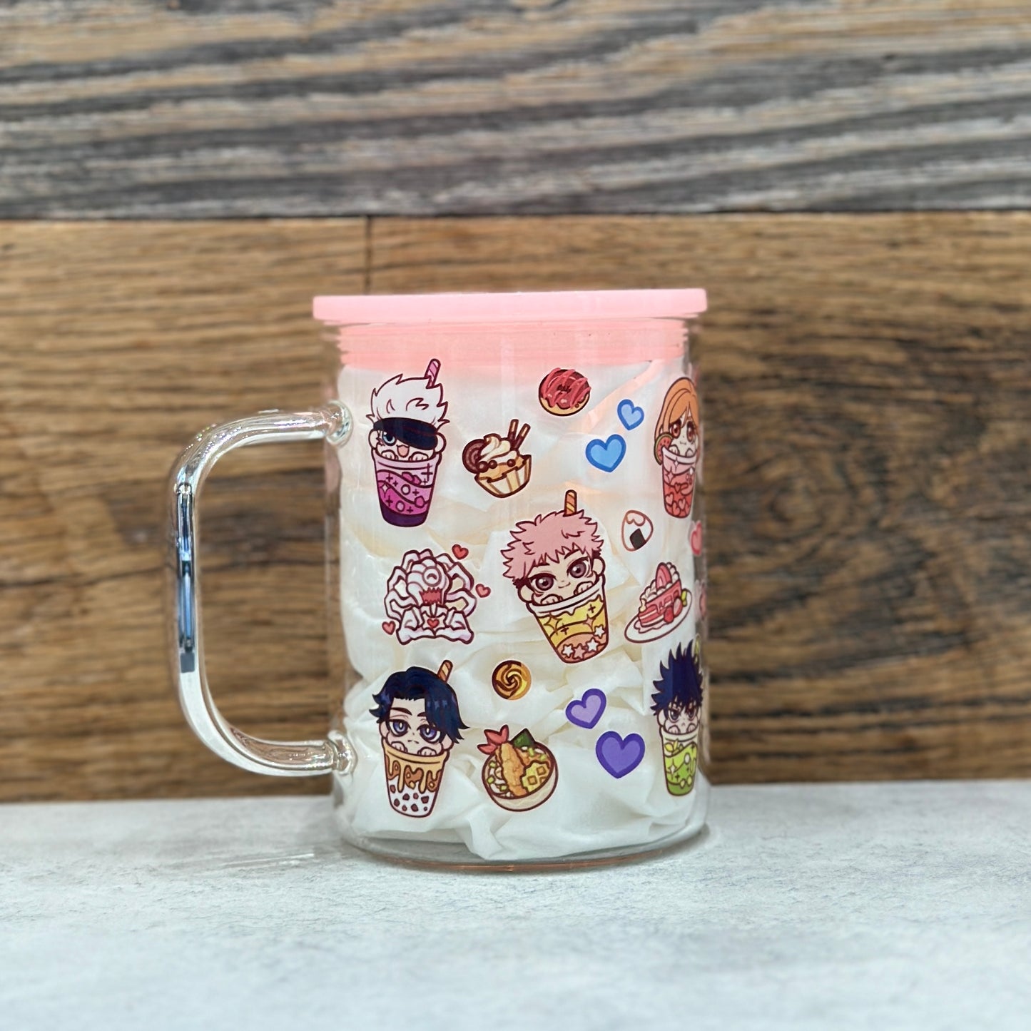 17oz Glass Mug - Kawaii Food