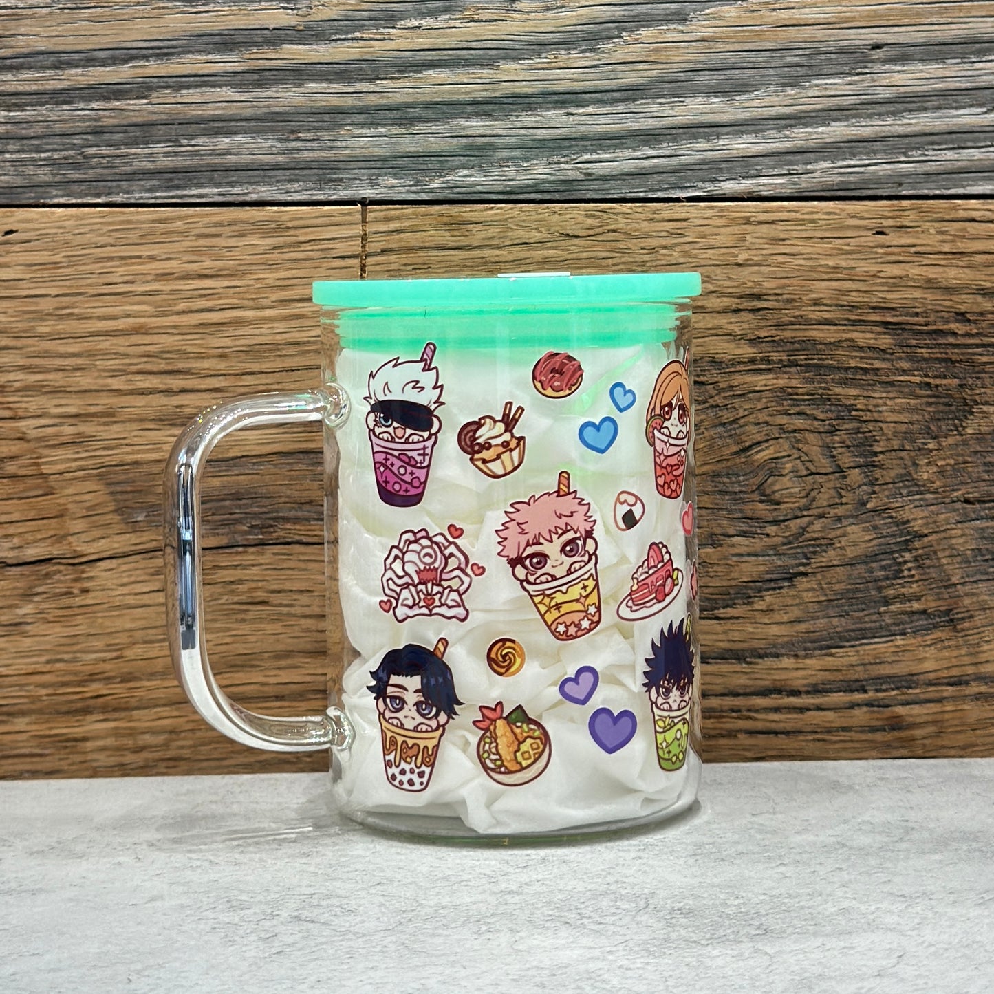 17oz Glass Mug - Kawaii Food