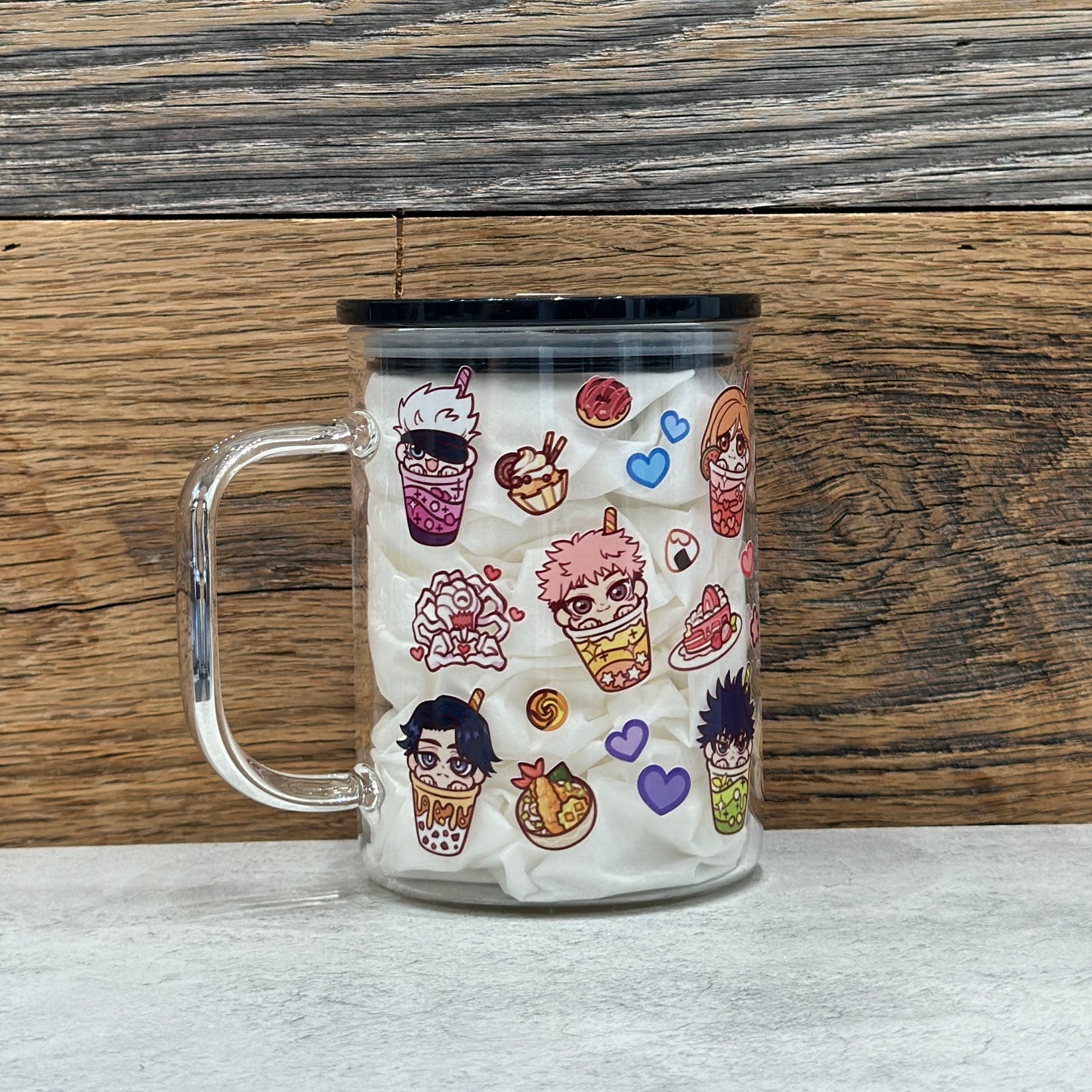 17oz Glass Mug - Kawaii Food